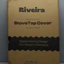 Riveira 30x20 Bamboo Light Brown Stove Top Covers for Electric Stove & Gas Stove Top Covers for Gas Burners  Large Gas Stove Cover with Handle & Juice Groove  Rustic Stove Covers for Gas Stove Top
