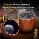 Charred Wooden Bourbon Drinking Glass, Bourbon Gifts for Men - 10 oz Charred Wooden Old Fashioned Glass Whiskey Tumbler | Birthday Whiskey Gifts for Men, Dad or Brother | Original Bourbon Tumbler (EXP 07/15/26)
