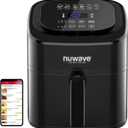 Nuwave 6-quart Brio Healthy Digital Air Fryer with One-Touch Digital Controls, 6 Preset Menu Functions & Removable Divider Insert, Black