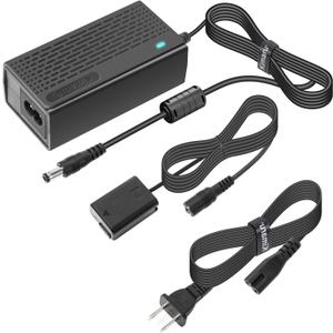 Kimaru NP-FW50 Dummy Battery AC-PW20 Power Supply Adapter Kit for Sony ZV-E10 A6400 A6000 A6100 A6300 A6500 A7 A7R A7II A7RII A7S A7SII A5100 A5000 RX10II RX10III RX10IV Cameras