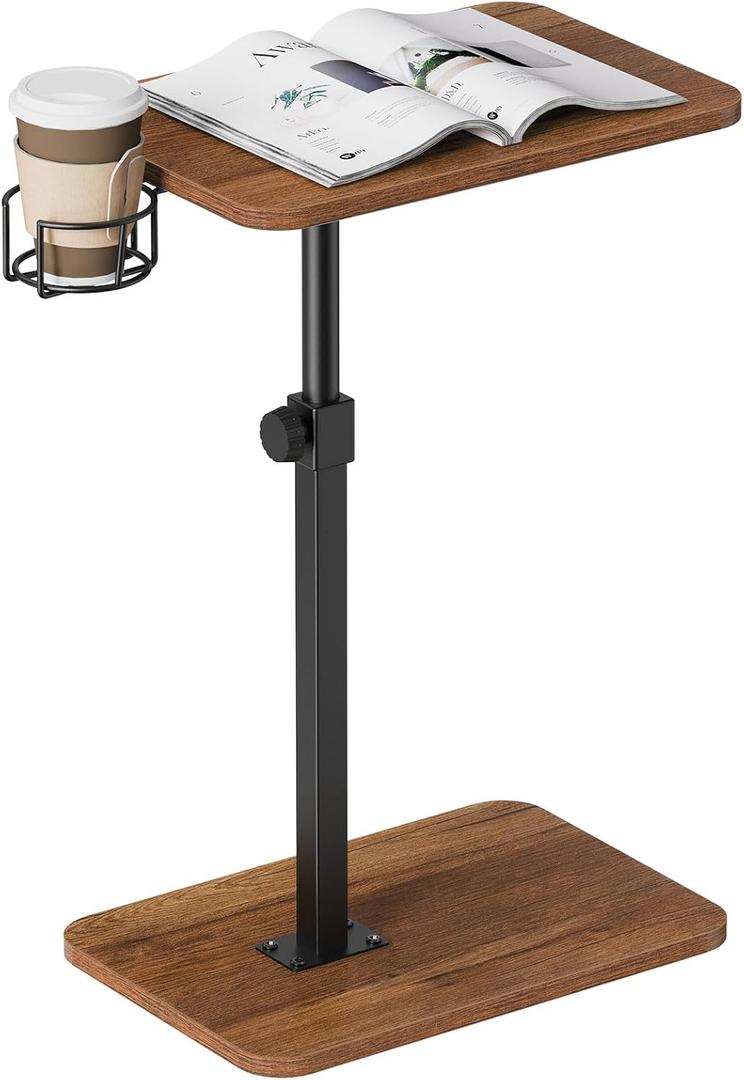 Snughome Sofa Tray Table 360Rotatable, Sofa Arm Side Table for Eating, Adjustable End Tables for Small Spaces, TV Tray Tables for Living Room, Office, Bedroom