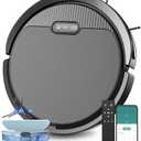 Pureatic V3 2 in 1 Robot Vacuum and Mop with 5000Pa Suction Power, Works with 2.4GWifi/ Alexa/App, Self-Charging Vacuum Cleaner, Tangle-Free, Ideal for Pet Hair, Carpet and Hard Floor