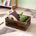 TIMRIS Set of 3 Rustic Distressed Wood Nesting Crates, Farmhouse Decorative Wooden Storage Boxes, Large Vintage Reclaimed Wood Baskets for Display (Random)