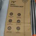 NWGOF Wall Cleaner Mop with 79 Inches Long Handle, 360° Wall Washer Cleaner Tool for Walls/Ceiling Fans/Dust/Baseboard/Floors Clean, Ceiling Cleaner Tool Duster with Squeegee 6 Replacement Pads