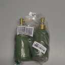 2Pack Ceramic Soap Dispenser Green with Gold Pump,Modern Design Cylindrical Lotion Dispenser Bottle,Refillable Liquid Hand Soap Dispenser for Kitchen,Bathroom,Washroom