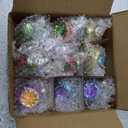 9 Pcs Christmas Glass Reflector Ball Ornament, 1.6'' Hanging Decoration, Multicolored Glass Ball for Vintage Tree Decor, Party Flower Arrangement