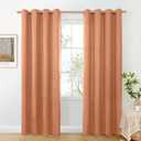 BGment Burnt Orange Linen Fall Curtains for Living Room 84 Inch Length, Terracotta Window Treatments Grommet Light Filtering Drapes Rustic Privacy for Bedroom, Each 52 Inch Wide