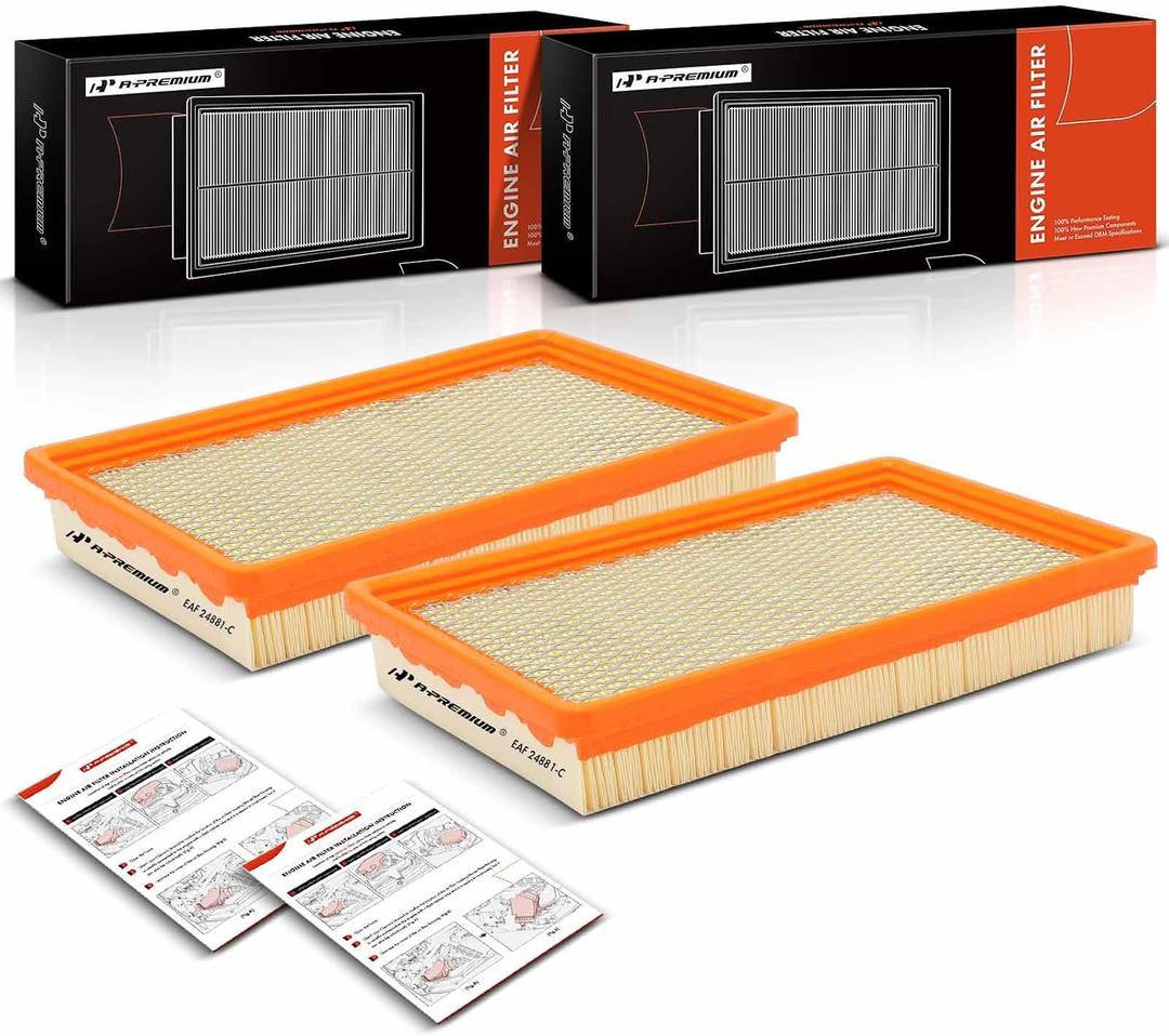 A-Premium 2-PC Engine Air Filter Compatible with Chevrolet & Buick