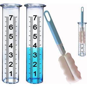 JMBay rain Gauge Replacement Tube Glass, 7 inch Glass rain Gauge Replacement Tube with Lip, rain Gauge Tube Outdoor for Yard Garden, with Clean Tube Brush, Best Rated,2 Packs