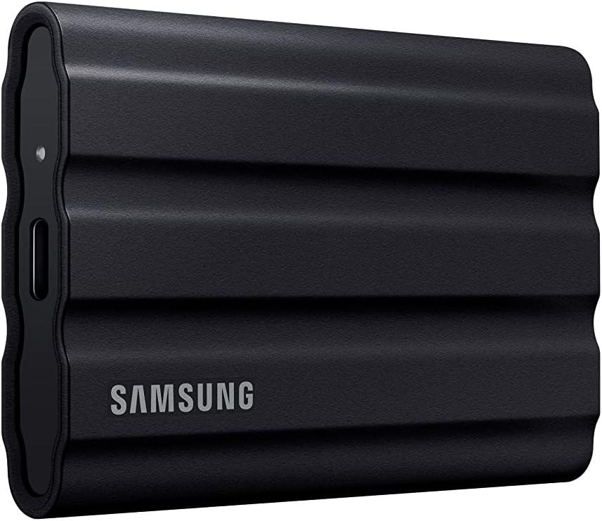 Samsung T7 Shield 1TB, up to 1050MB/s, USB 3.2 Gen2, Rugged, IP65 Rated, for Photographers, Content Creators and Gaming, Portable External Solid State Drive (MU-PE1T0S/AM, 2022), Black
