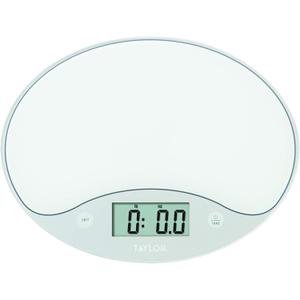 Taylor 11lb Slimline Digital Kitchen Food Scale, 11 Lb, White