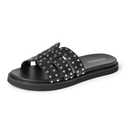 The Drop Women's Mila Slide, 11, Black With Studs