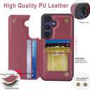 ASAPDOS for Samsung Galaxy A36/A56 5G Case with Card Holder,PU Leather Shockproof Flip Case with RFID Blocking Card Holder and Kickstand for Men Women Red