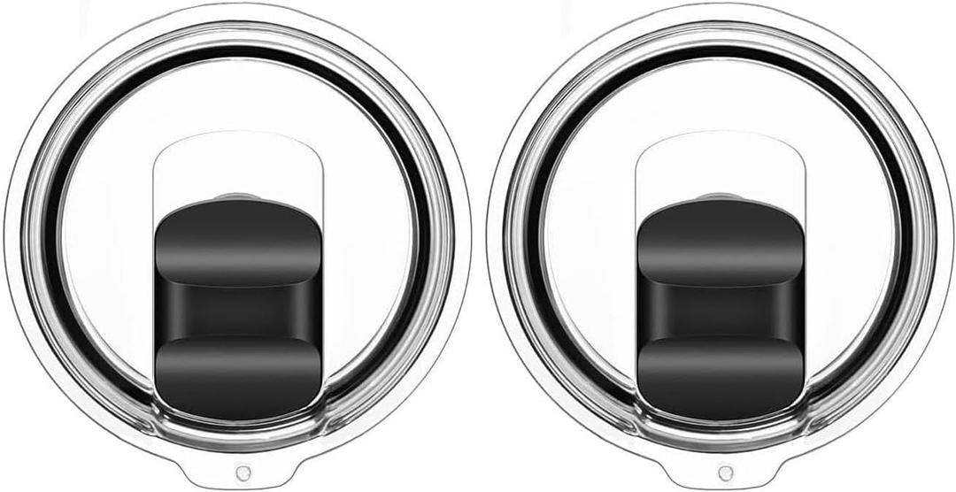 30 oz Tumbler Lids for Yeti, 2 Pcs Replacement Magnetic Spill-Resistant Lids for Yeti 30 oz Tumbler, 14 oz Mug and 35oz Straw Mug with Magnetic Slider Switch, BPA Free