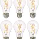 SYLVANIA LED TruWave Natural Series A19 Light Bulb, 60W Equivalent, Efficient 11W, 1100 Lumens, Dimmable, Clear, 2700K, Soft White - (Pack of 6) (40807)