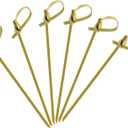 400 PCS Fancy Cocktail Picks, PEOUWNES Toothpicks for Appetizers, 4.7 Inch Bamboo Cocktail Sticks Skewers, Colorful Pearl Mini Food Picks for Drinks, Fruit,Charcuterie, Sandwich, Wedding, Party