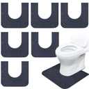 Drydiet 6 Pack Toilet Mat Round Commode Potty Training Urinal Mats Rubber Toilet Training Rug Pads Absorbent Rugs U Shaped Urinal Floor Mats for Bathroom Restroom, Gray (Classic Style)
