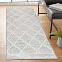 ReaLife Rugs Machine Washable Area Rug Runner - Living Room Bedroom Bathroom Kitchen Entryway Office - Padded Low Pile Stain Resistant Premium - Boho Modern Farmhouse - Tessa - Gray Ivory 2'6" x 8'