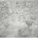 ASJ Forest Peel and Stick Wallpaper Mural, Misty Monochrome Warm Gray | Seamless edge-to-edge match. Sketch tree leaf landscape artwork, 98x62 in, premium fabric, living room bedroom.