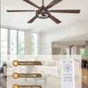 Fanbulous 65 Inch Ceiling Fan with Lights, Farmhouse Caged Ceiling Fans with Remote,Oil Bronze Industrial Ceiling Fans with Quiet Reversible DC Motor, Large Ceiling Fan for Living Room, Bedroom