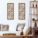 Zzbakress 2 Pcs Mid Century Modern Wall Decor Wooden Abstract Geometric Art for Home Living Room Bedroom (Style X)