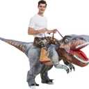 One Casa Inflatable T Rex Costume Adult, Blow Up Dinosaur Suit,Ride On Halloween Costumes for Men Women (72INCH)