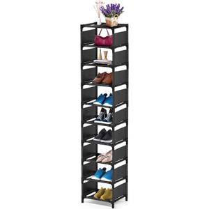 10 Tiers Shoe Rack, Space Saving Shoe Shelf Organizer, Tall Narrow Shoe Rack for Door Entryway, Closet