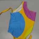 Happy Town Toddler Swimsuit Girl One Piece Bathing Suit Color Block Swimwear Baby Summer Beach Wear (4-5T, Blue Yellow Pink)