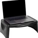 Mind Reader Lap Desk/Laptop Stand, Bed Tray, Folding Legs, Portable, Dorm, Plastic, 18.75" L x 11.25" W x 7.25" H, Black