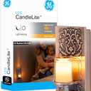 GE LED CandleLite Night Light, Plug-in, Dusk to Dawn Sensor, Flameless Candle, Sunset Light, Home Decor, LED Lights for Bedroom, Bathroom, Kitchen, Oil-Rubbed Bronze, 11258