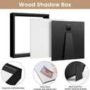 Califortree 8x8 Shadow Box Frame with Soft Linen Back - Push Pins Included, Memory Box Display Case for Flower, Tickets and 3D Items, Black