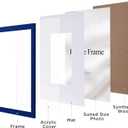 eletecpro 12x16 Picture Frame, Colorful Frame for Modern Style, Made of Engineered Wood and Clear Acrylic Ready for Wall Poster Display, Blue Frame, 1 Pack