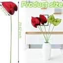 Featuman Purple Artificial Anthurium Lily Flowers, 4 Pcs Faux Greenery Stems 26 Inch Fake Anthurium Floral Arrangement for Vase Table, Bridal Shower, Home Office