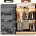 Besiost 4FT Small Closet System with 3 Fabric Drawers, 48'' Closet Organizer System With 3 Adjustable Shelves, Flexible Built-In Clothes Garment Rack for Small Space, 48"L x 13"W x 71"H, White Oak