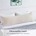 Cream Cotton Body Pillowcase 20x54 Inch, Soft Beige Body Pillow Cover with Zipper, Long Full Body Pillow Case, Cream