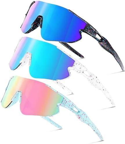 SEKKAF Kids Baseball Sunglasses for Boys Girls Youth Softball Cycling Sports Sunglasses UV400 Protection Age 5-12