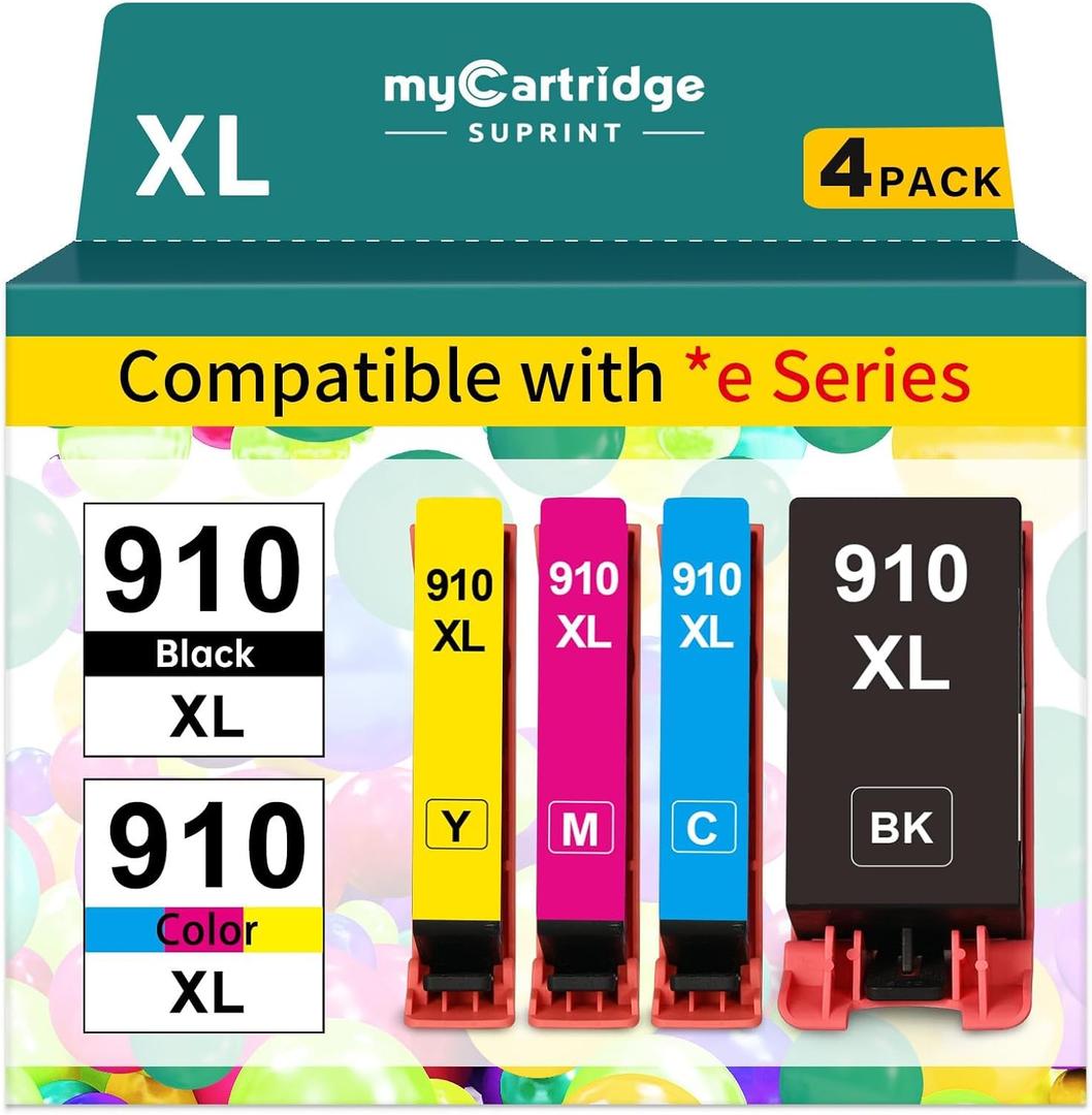 910 910XL Ink CartridgesWork with OfficeJet Pro 8015e 8025e Printer
