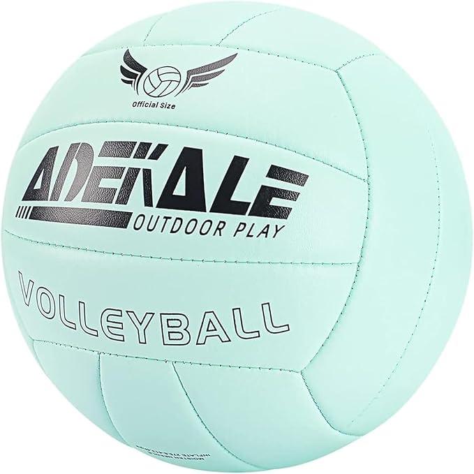 adekale Volleyball Outdoor Volleyball Ball, Volleyballs for Girls Women, Soft Volleyball Official Size for Beach Pool Playing, Ideal Volleyball Gift with Pump (White)