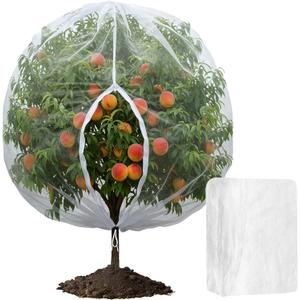 10 X 10 Ft Large Fruits Tree Netting Cover with Zipper and Drawstring, Insect Bird Barrier Netting for Garden Protection, Garden Plant Mesh Netting Cover for Cherry Apple Peach Tree Blueberry Bushes (Clear)