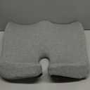 C CUSHION LAB Patented Pressure Relief Seat Cushion for Long Sitting Hours on Office/Home Chair, Car, Wheelchair - Extra-Dense Memory Foam for Hip, Tailbone, Coccyx, Sciatica - Light Grey (Gray)