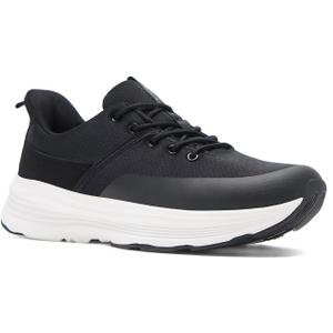 Men's Orthopedic Fashion Sneakers: Comfort Casual Arch Support Adjustable Fit Recovery Golf Sneakers, Lightweight Plantar Fasciitis Pain Relief House Standing Shoes Black Size 11.5