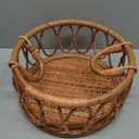 Kate Newborn Photography Props Rattan Circular Basket Handcrafted Bed Mini Bed for Baby Photography Posing Props Photoshoot