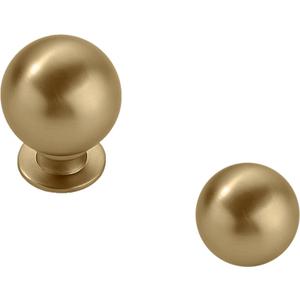 khtmeware 10 Pack 1 Inch Brushed Gold Cabinet Knobs Brushed Brass Small Ball Kitchen Cabinet Hardware Drawer Knobs Pulls for Drawers.