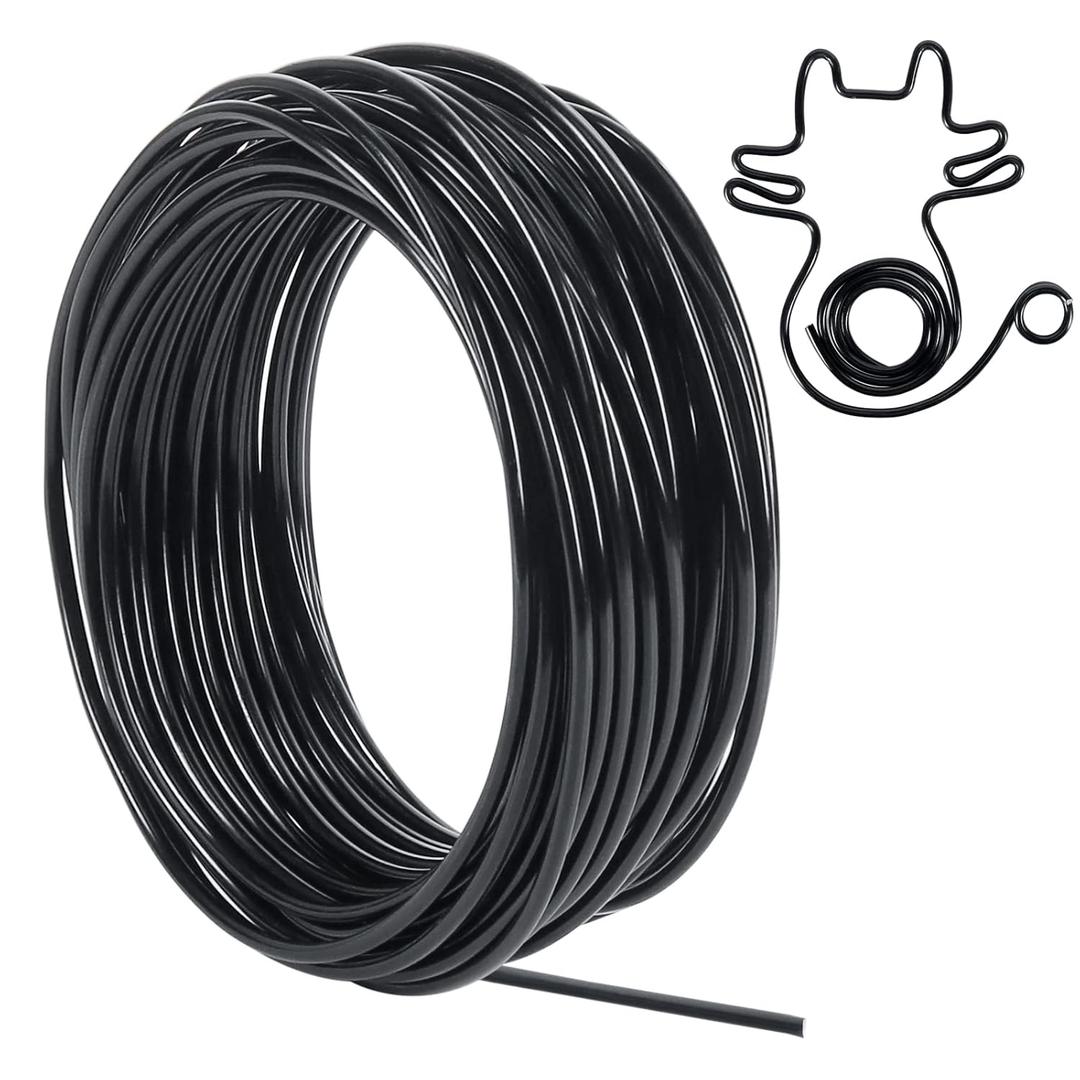 Tenn Well 9 Gauge Aluminum Wire, 50 Feet 3mm Bendable Metal Craft Wire for Sculpting, Armature Making, Jewelry Making, Wire Weaving and Wrapping (Black) (9 Gauge, Black)