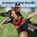 rabbitgoo Tactical Dog Harness for Large, Heavy Duty Pet Harness with Handle, No-Pull Service Vest Large Breed, Adjustable Military Dog Vest for Training Hunting Walking, Black, L