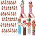 48 Sets Christmas Candy Tubes 150 x 34 mm Plastic Test Tubes with Lids Cookie Snack Hot Chocolate Gift Container for Party Decorations Stocking Stuffers (Classic)