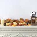 23Pcs Fake Pumpkins Fall Thanksgiving Decorations,Plastic Pumpkins with Acorns,Maple Leaves,Pine cones,Berries, Artificial Mini Pumpkin Decorating Harvest Home Decor Centerpiece Table Decorations