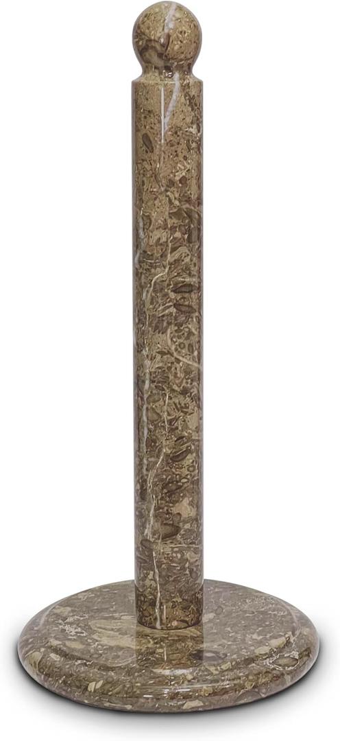 Handmade Fossil Grey Marble Paper Towel Holder  Natural Stone Stand with Subtle Fossil Patterns  Luxury Countertop Decor for Kitchen & Bathroom  Elegant Gift Idea