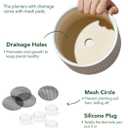 LE TAUCI Succulent Pots, 6.5+8 Inch Ceramic Indoor Plant Pot with Drainage Hole, Shallow Round Succulent Planters, Set of 2, Matte White
