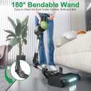 PRETTYCARELIFE Cordless Vacuum Cleaner Bendable Wand Rechargeable, Lightweight Stick Vacuum Cleaner, 6 in 1, Self-Standing with Powerful Suction, Cordless Vacuum for Hardwood Floor (Green)